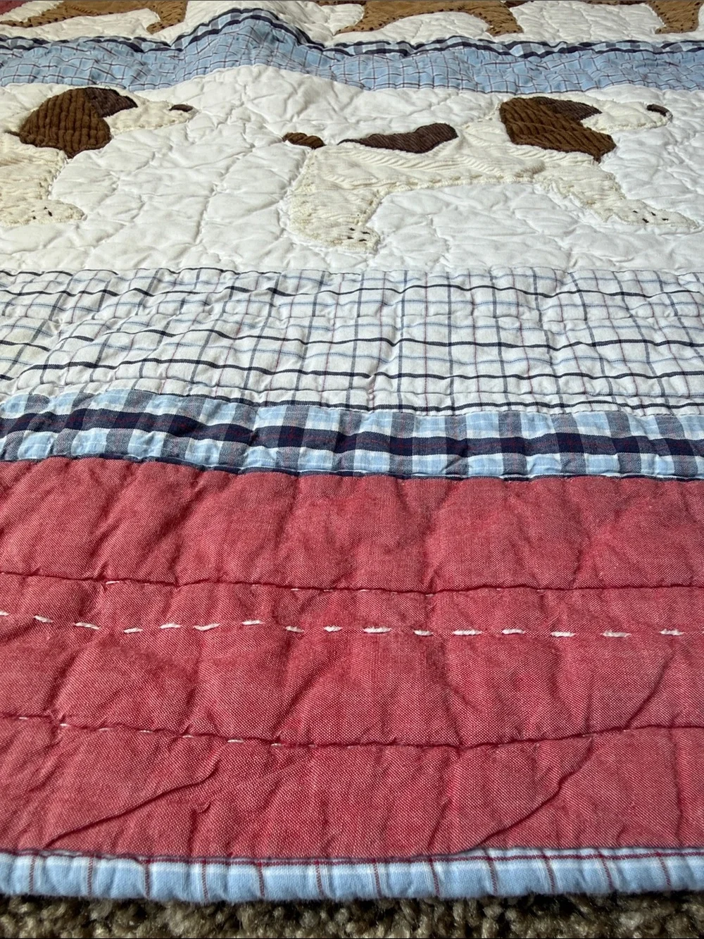 Pottery Barn Puppy Dog Quilt Vintage Happy Tails